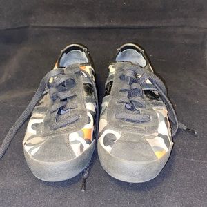 Coach silk and suede print shoes